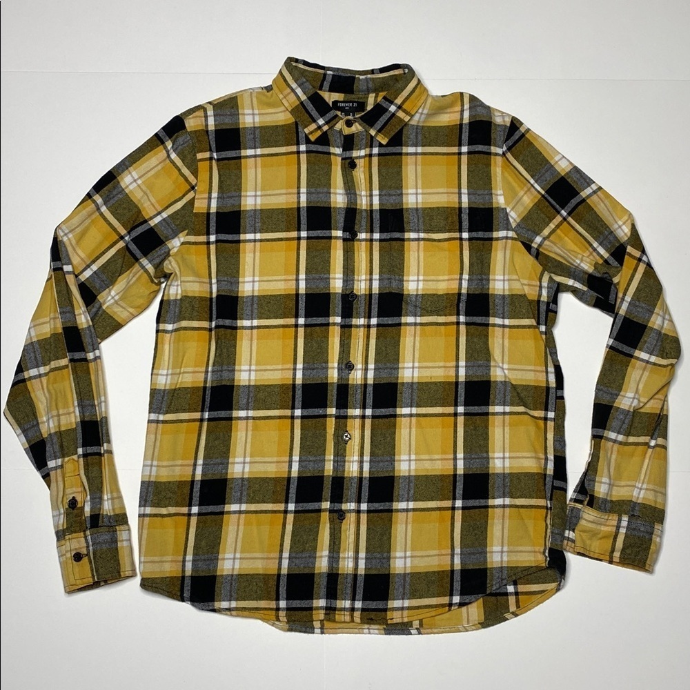 Forever 21 Men's Plaid Button Down Shirt - Picture 2 of 7